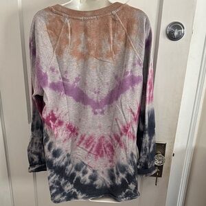 Maurices Multi-Color Tie-Dye Long Sleeve Sweatshirt in Pink, Purple, Black, Tan
